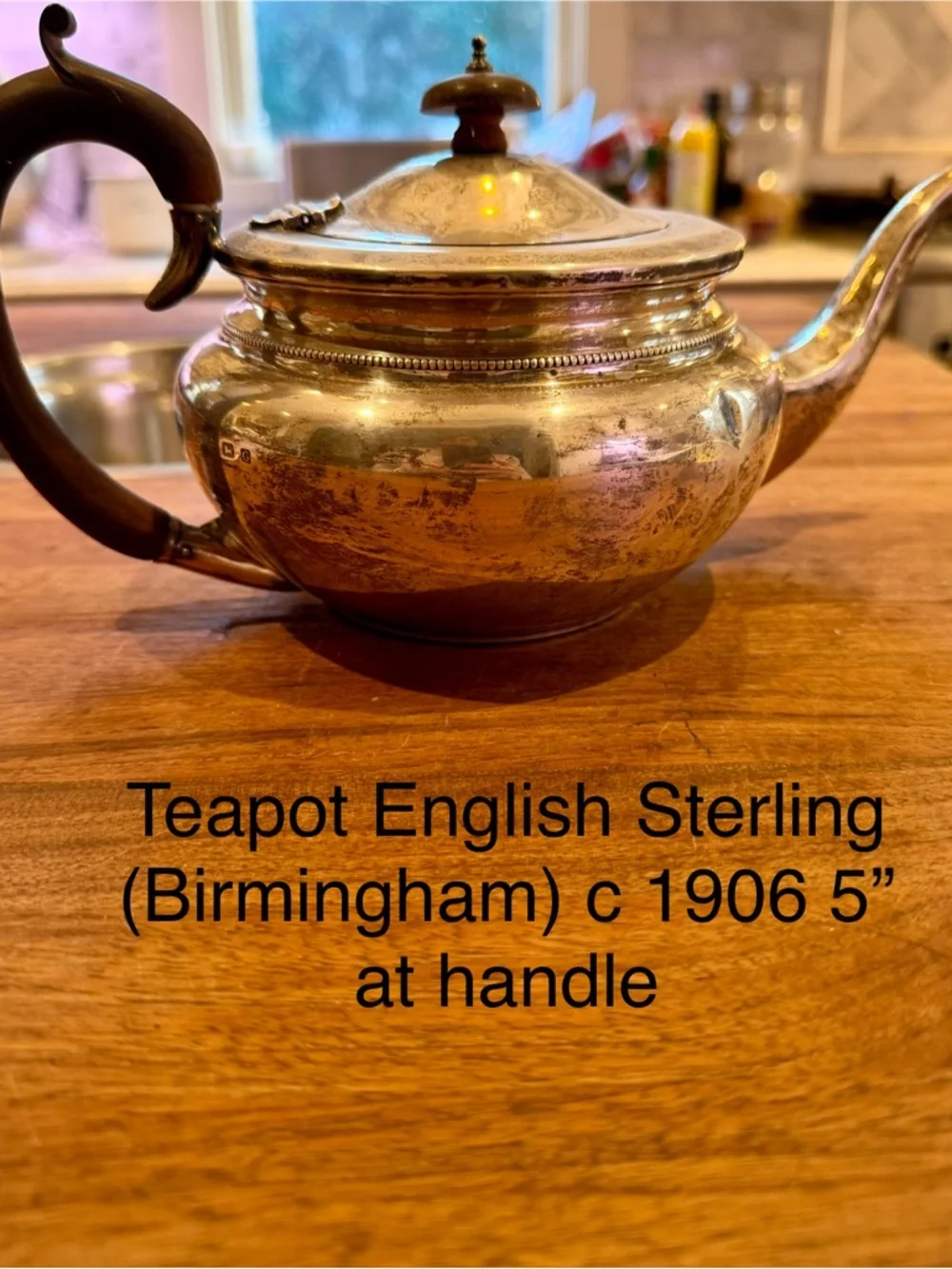 English Sterling Silver Teapot - C. 1906 - Picture 1 of 6
